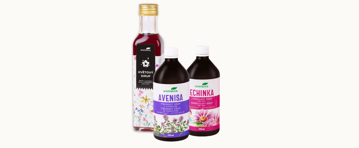 Bylinné sirupy Aromatica – Avenisa, Echinka a Květový sirup